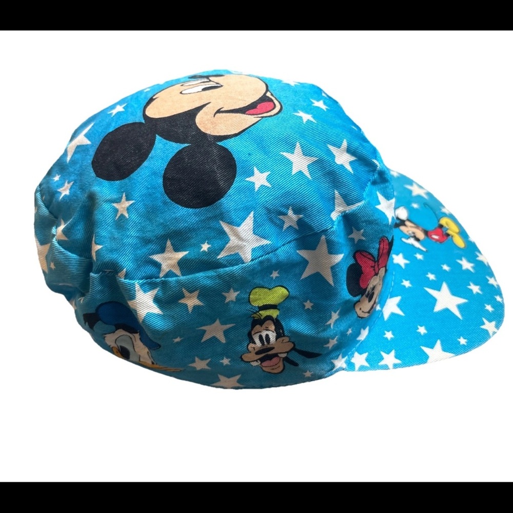 Vintage Walt Disney Co Mickey Mouse Minnie Stars Goofy blue Painters Hat 80 Rare - Picture 11 of 16